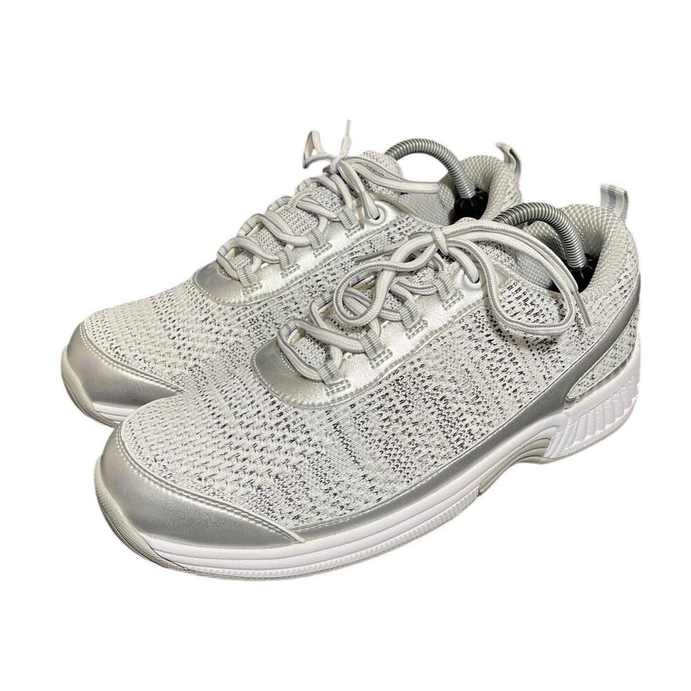 Orthofeet Sandy Bio-Fit Silver/Write Mesh Athletic Sneakers Womens 11 Wide